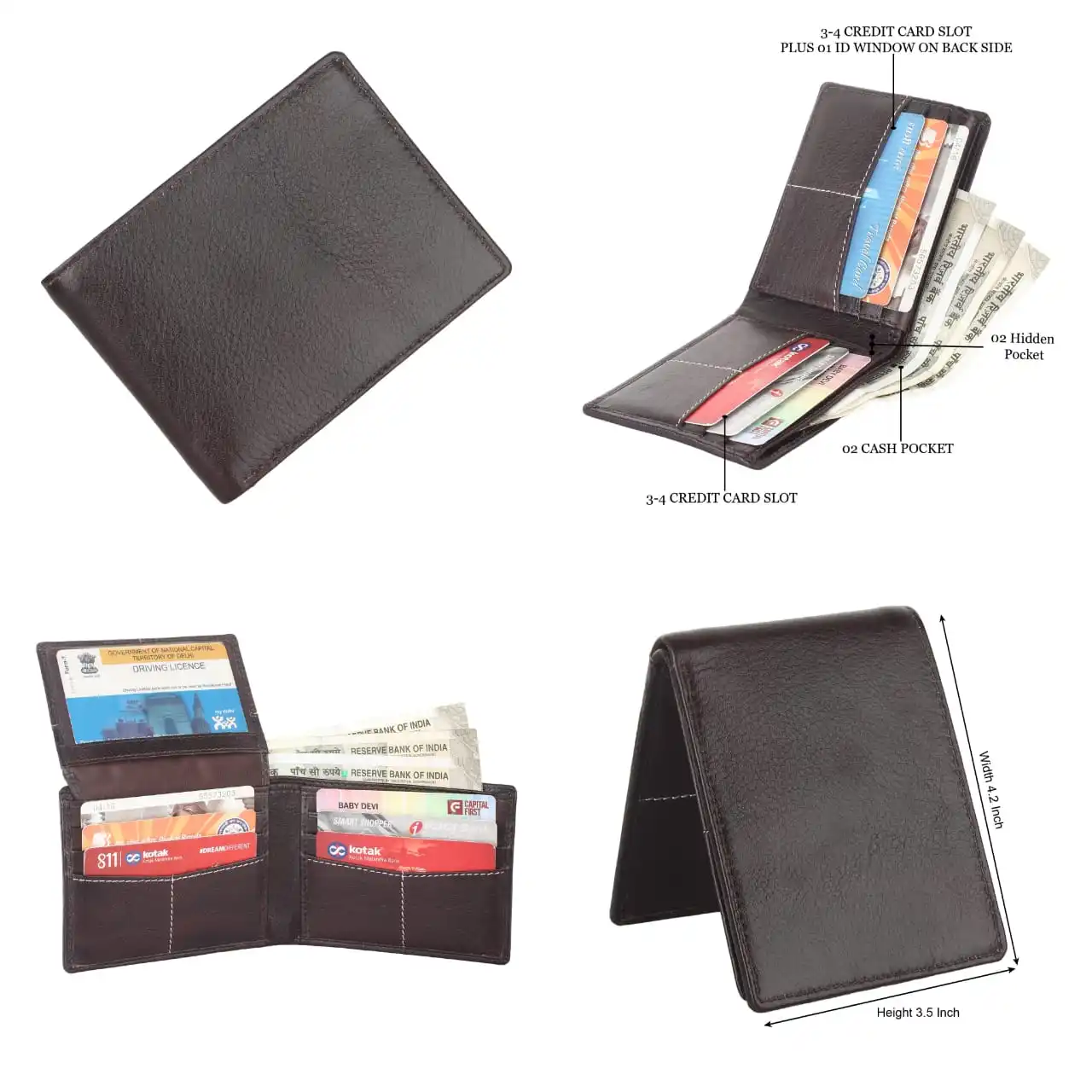Top Quality Genuine Leather Men Wallets Card Holder Multi Functional Wallet for luxury business Gifts