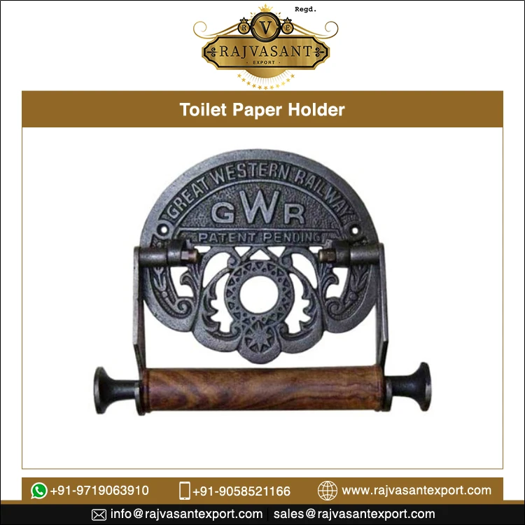 Antique Pattern Victorian Style Cast Iron wall mounted Bathroom Toilet Paper Holder GWR Vintage Toilet Roll Loo Paper Holder
