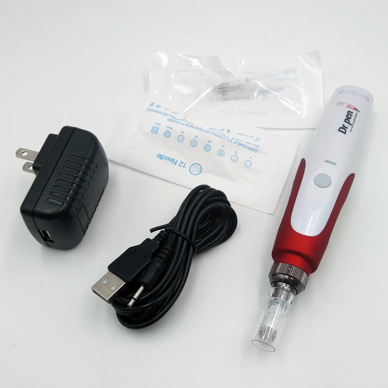  Оптовая продажа электрическая ручка Derma Pen MYM Dr микро иглы ролик для ухода за кожей + 12-контактные картриджи