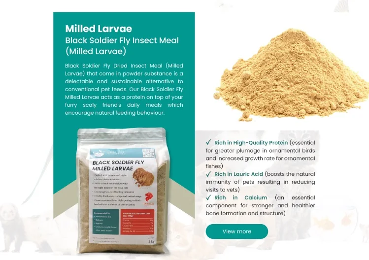 Modern Tech Green Ecological Pet Supplement Powder Black Soldier Fly Insect Meal (Milled Larvae) with High Protein Value