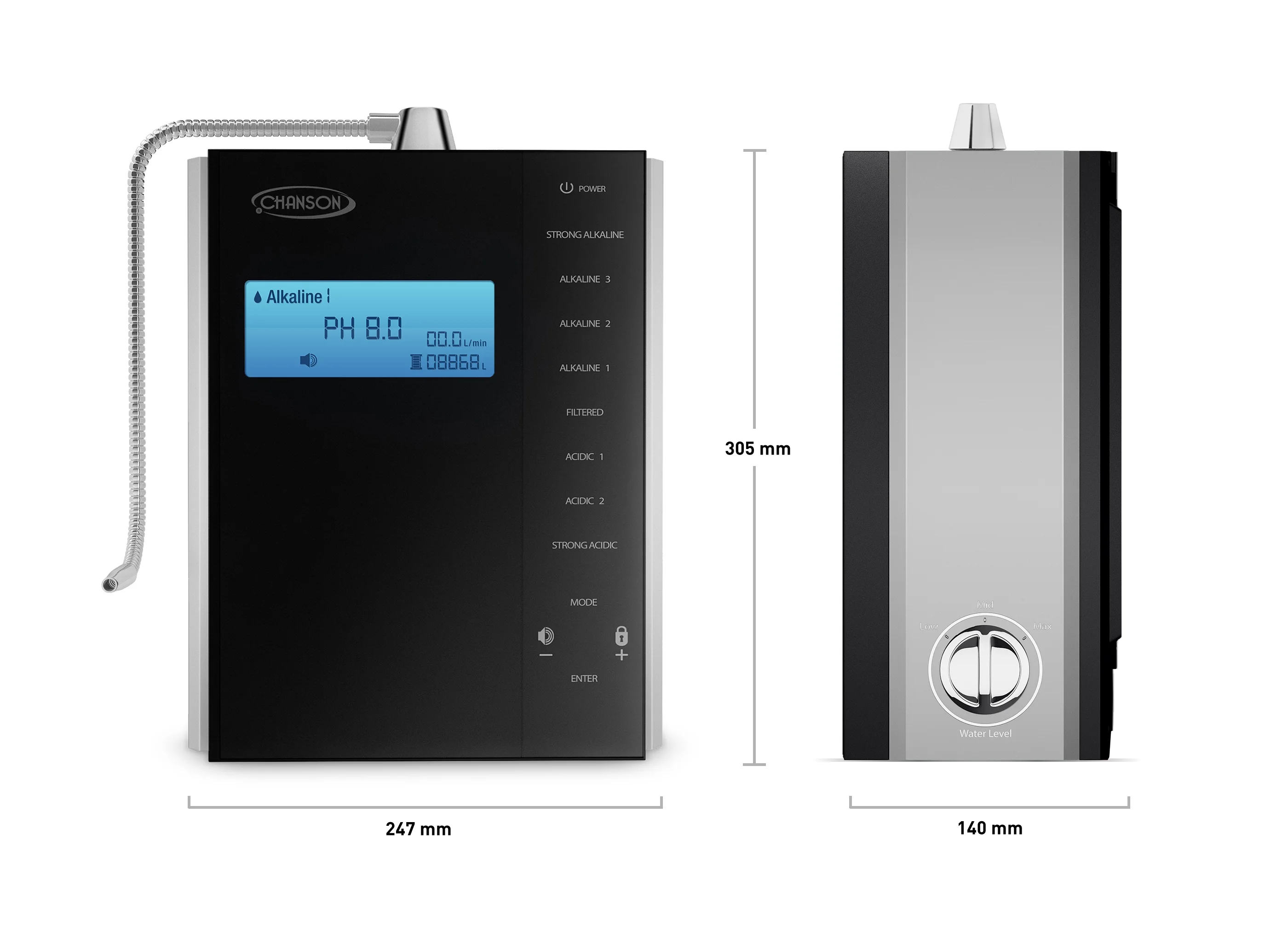 Chanson Water 7 Plates Alkaline Water Ionizer for Household Use Electric Powered NSF Certified Manual Faucet Installation