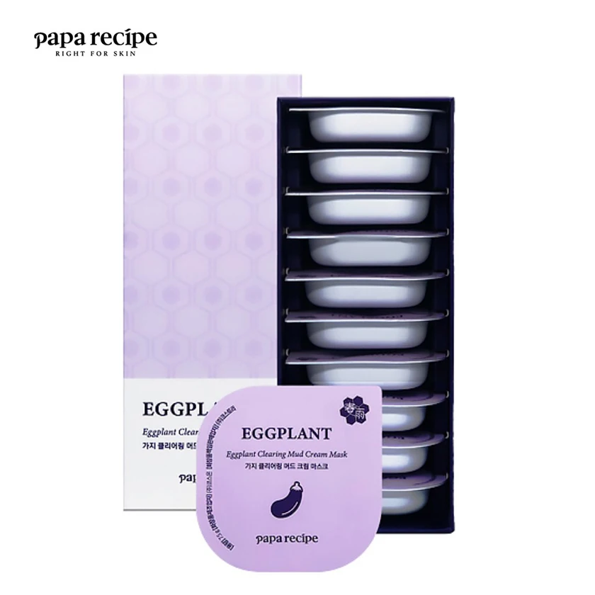 face pack Papa Recipe Eggplant Clearing Mud Cream Mask Korean cosmetics sheet mask