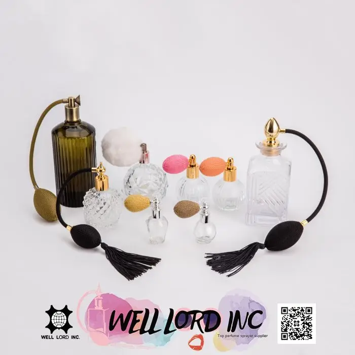 Vintage style globe shape glass bottle bulb perfume sprayer perfume packaging