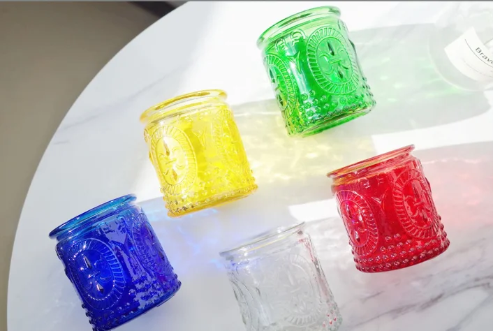 home decor empty square glass candle jars