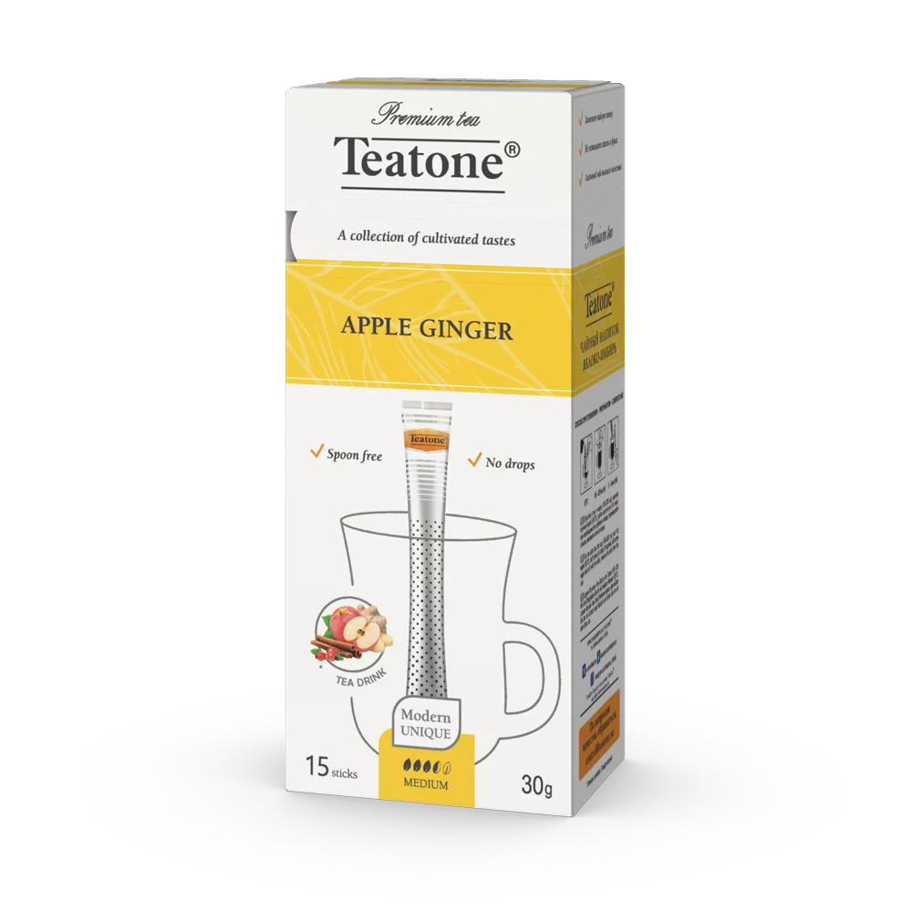 Яблочный имбирный чай в палочках для однопивоваренного чая 15 палочек в индивидуальной упаковке * 2 г высокое качество