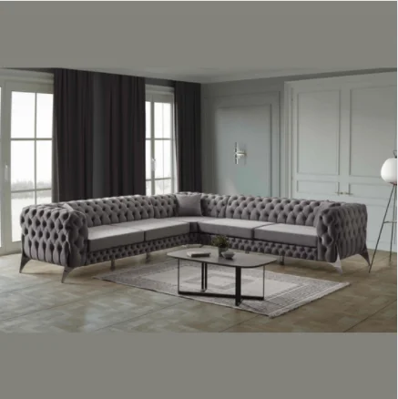 Hot Sale  Corner Sofa with Promotional Gift Beanbag Sofa Set Modern Design Living Room Furniture Top Fabric Solid Wood Frame