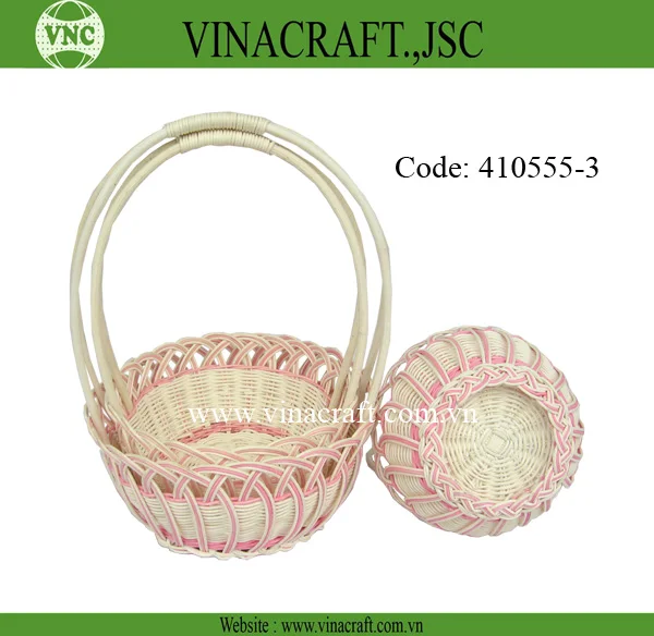 Storage Baskets with Handle Rattan Fruit Basket for Organizing and Displaying Fruits