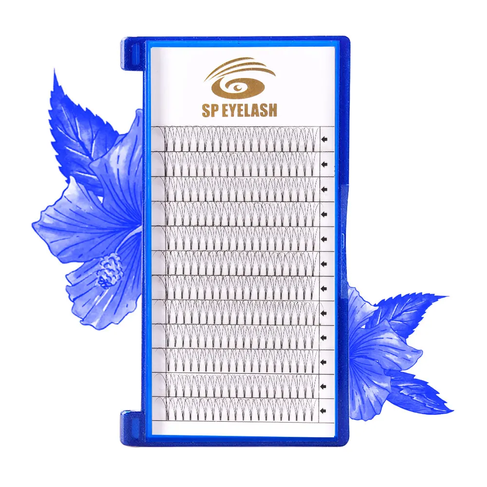 Free Sample Silk Lashes Extensions Russian Volume Fans 4D Long Stem Premade Fans Volume Lashes