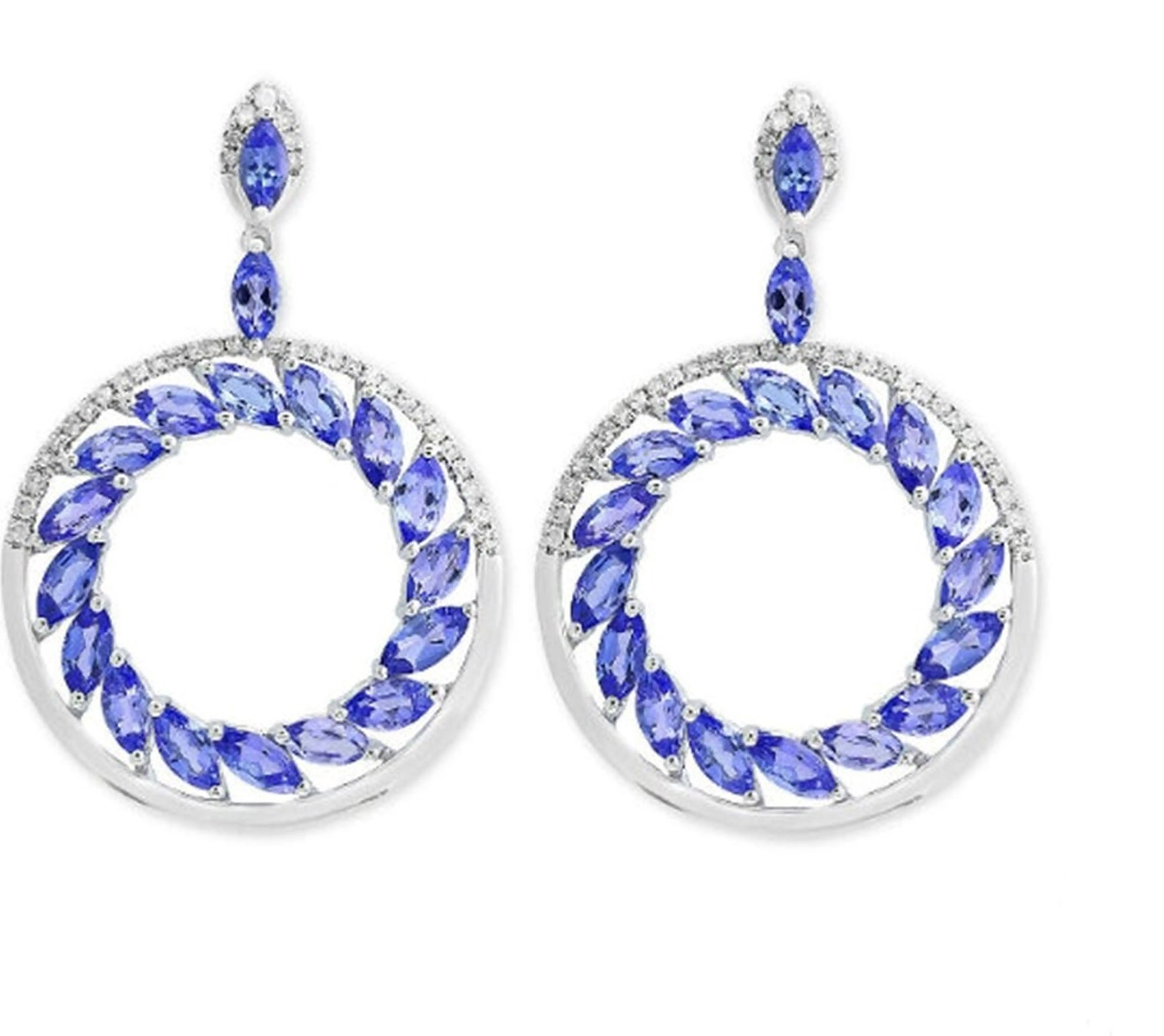 Натуральный танзанит драгоценный камень циркон серьги 925 Серебро Висячие подвес серьги ручной работы ювелирные изделия