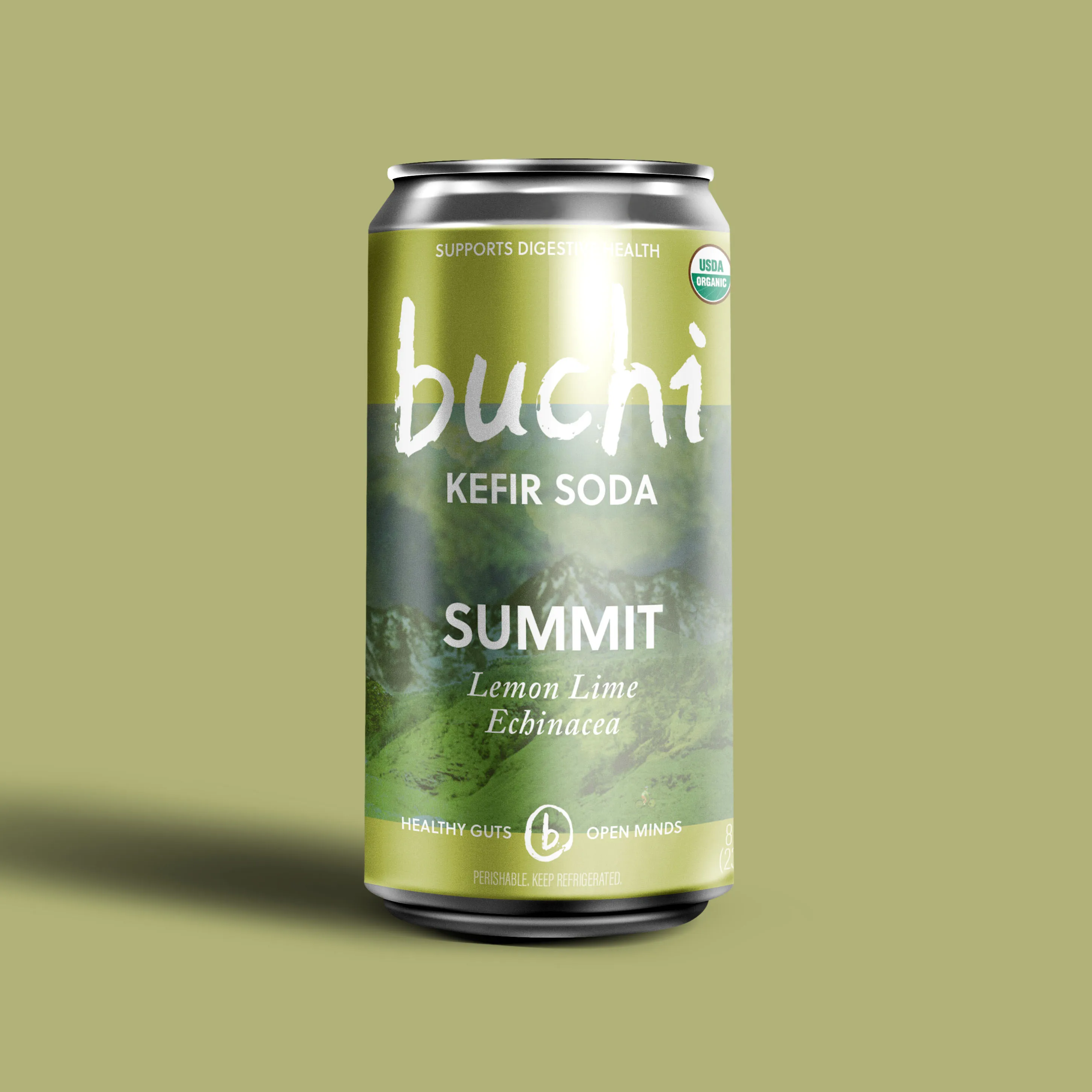Buchi Kefir 12/8oz Lemon Lime Echinacea Organic Kefir Soda Non Dairy Probiotic Tonic Can Premium Quality