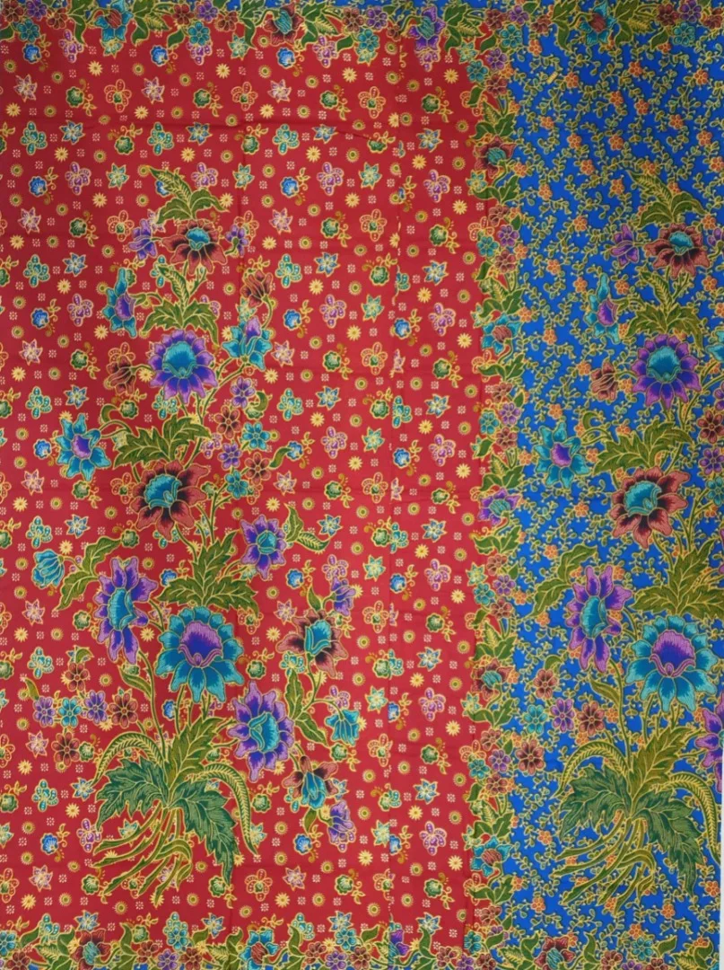 
Supplier Malaysia best selling kain Batik Poly-Cotton machine print floral design pattern sewed in Tube 