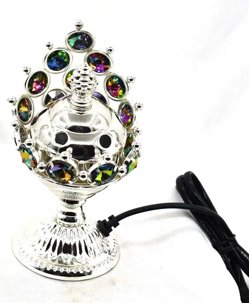Whole sale High Quality Indian Silver Electric Metal Bakhoor Incense Burner Best for Gifting, Living Room , Bed Room