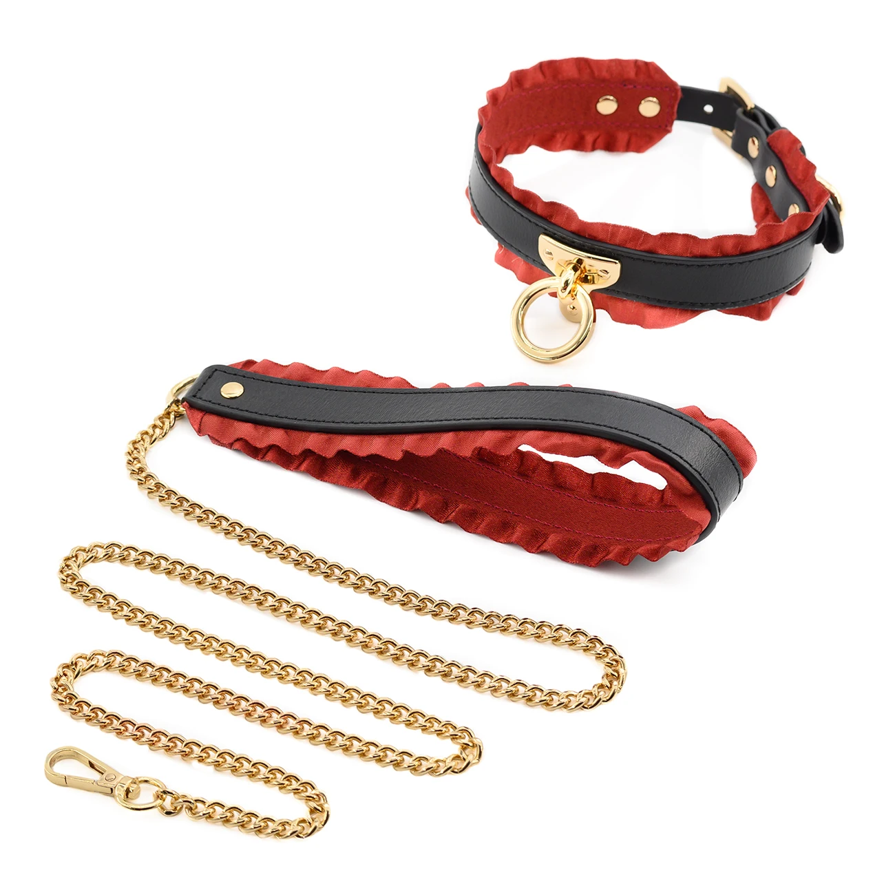 Kinky Vintage Ruffle Collar and Leash