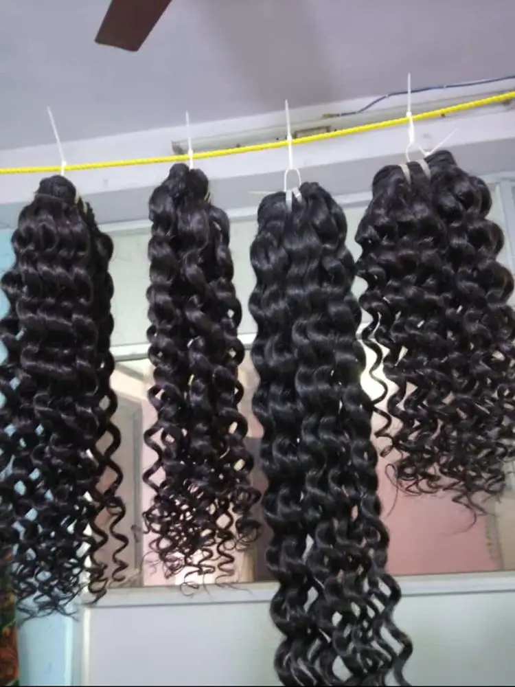 Single Donor Raw Hair Cuticle Aligned Indian Human Hair And Hair Extensions Very Thick Healthy Ends At Wholesale Factory Price