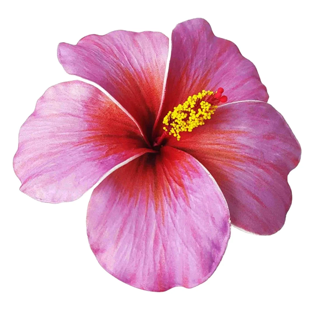 Best seller good quality Handcraft Handmade artificial hibiscus foam flower with special tattoo and color pattern
