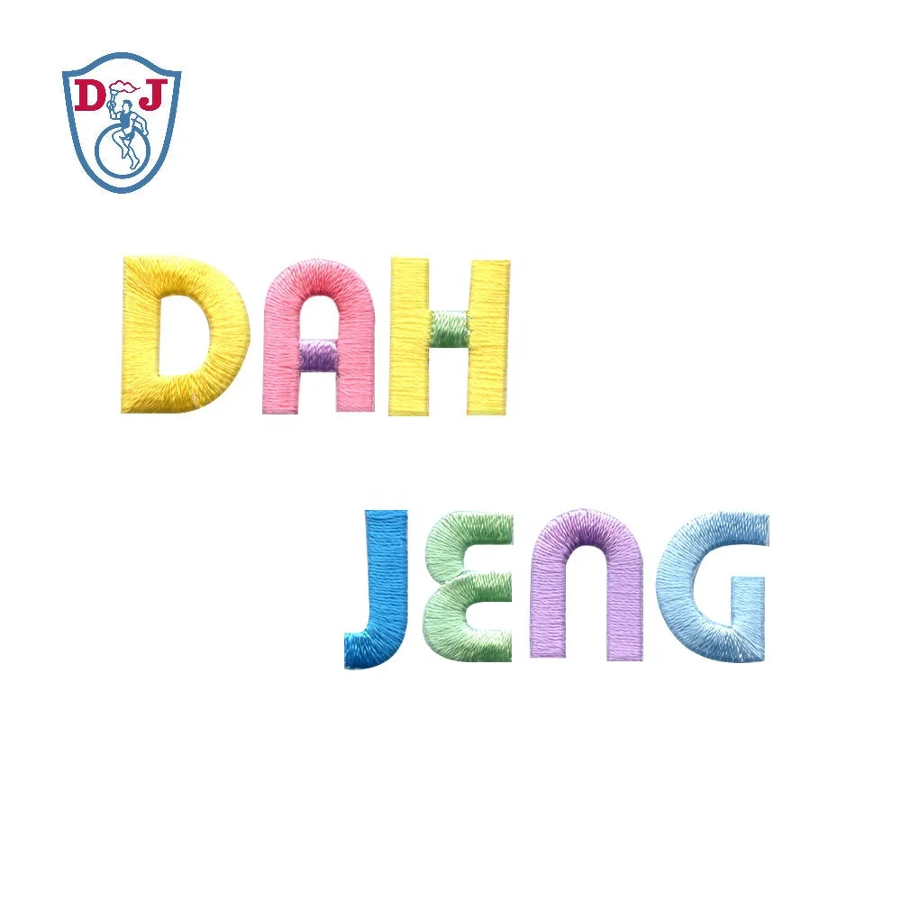 A-Z Alphabet Patch 26 Letters Set Stickers Custom Name Embroidery Clothes Personalized Iron On Embroidered Badge  Factory Price
