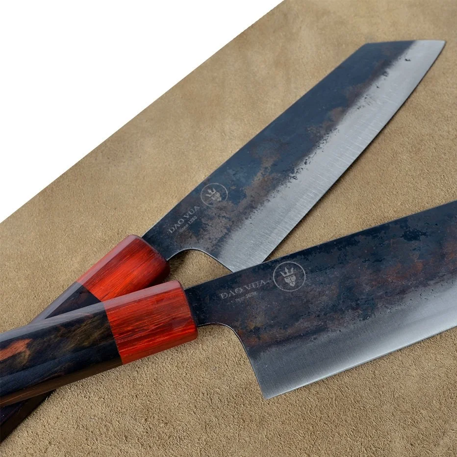 Классический V2-японский ручной Кованый кухонный нож из углеродистой стали с деревянной ручкой