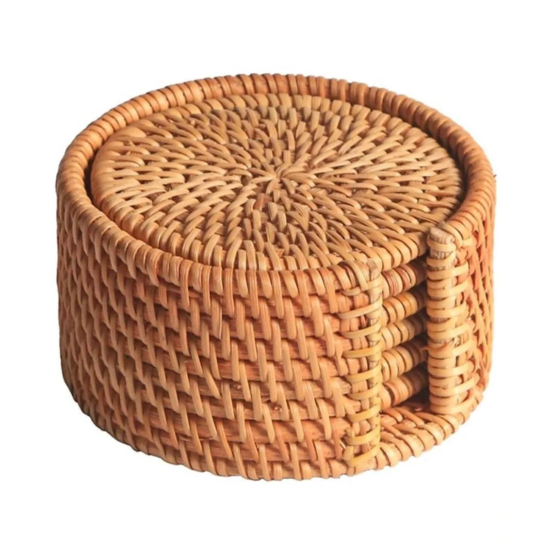 2022 Collection Handmade Rattan Coaster Set Seagrass Coaster Set Made In Vietnam