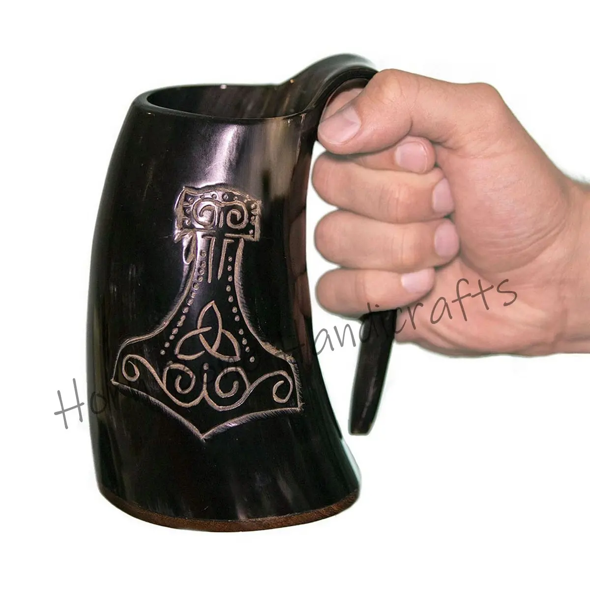 100% Natural Handmade Buffalo Horn Mug /Viking Drinking Mugs/ Beer Drinking Horn Mug Water Buffalo Leakage Proof Horn Tankard