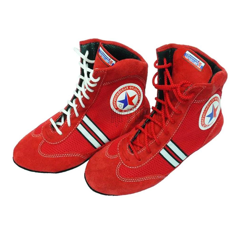 Custom made Wrestling Shoes Sambo Fighting Boots Professional Sambo Shoes Leather