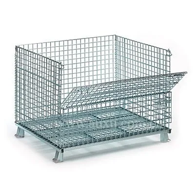 
High Capacity Foldable Collapsible Wire Containers With Zinc-Plated Finish for Storage 