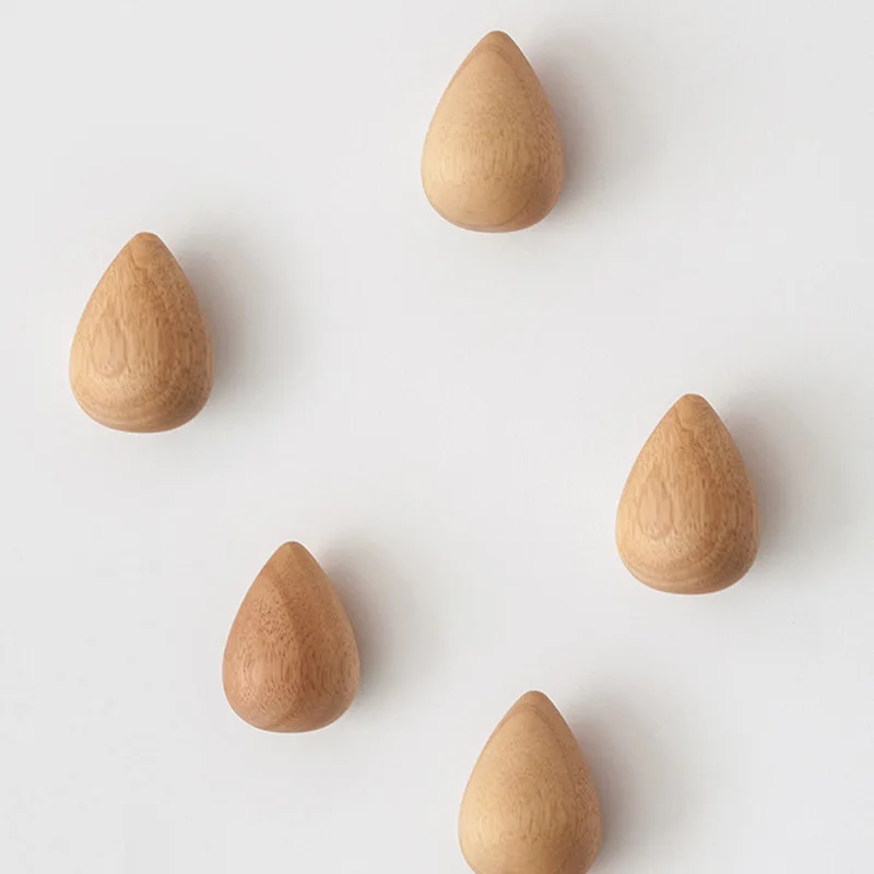 Sticky Water Shape Wood Hangers Wall Storage Coat Hooks