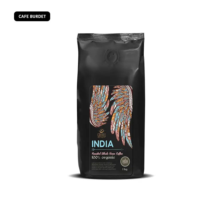
Custom Taste Highest Quality Black Label India Whole Coffee Bean 1kg Packing 