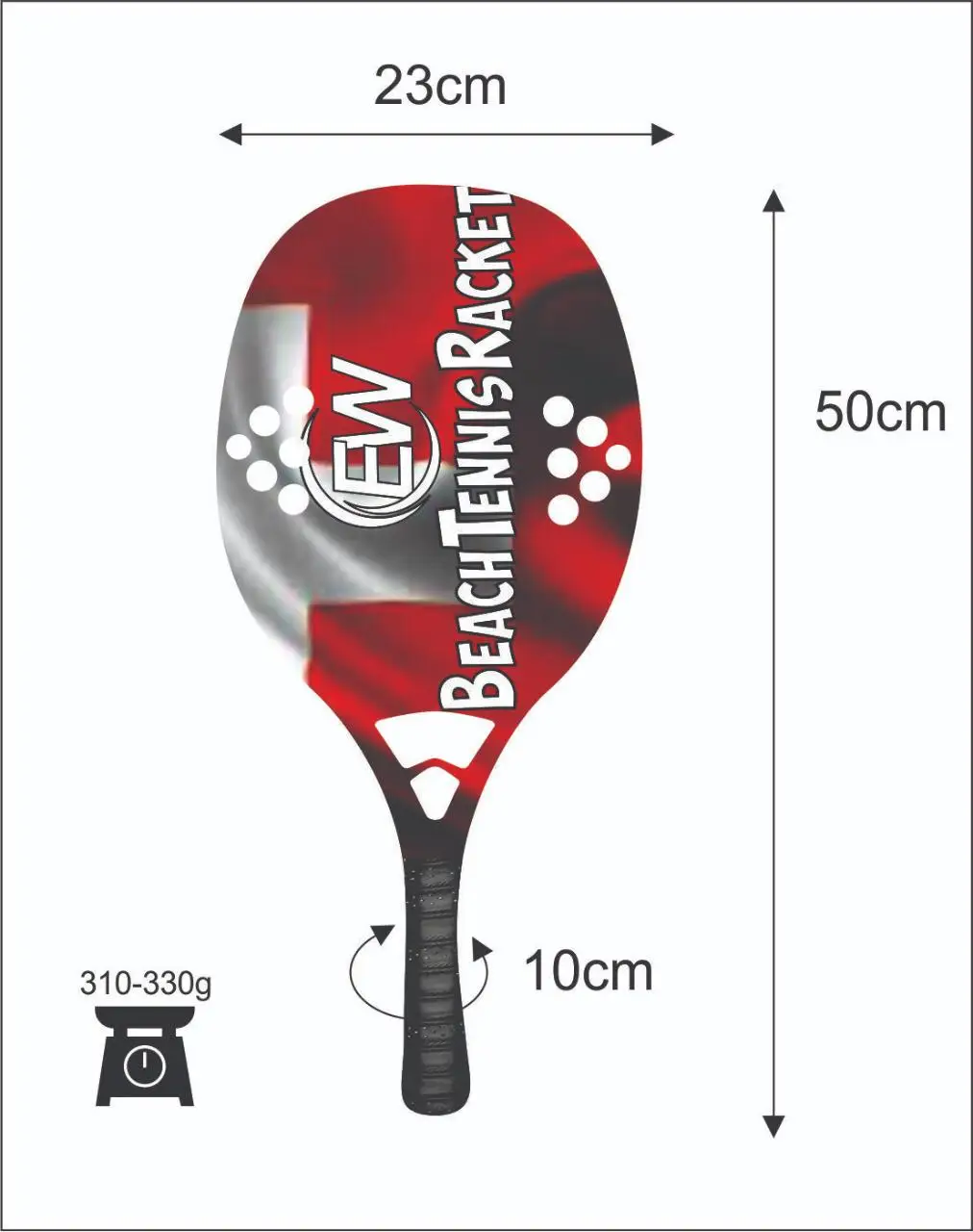 
Beach Tennis Rackets Custom Carbon glass Beach Paddle/Padel Racket with your logos and color combinations 