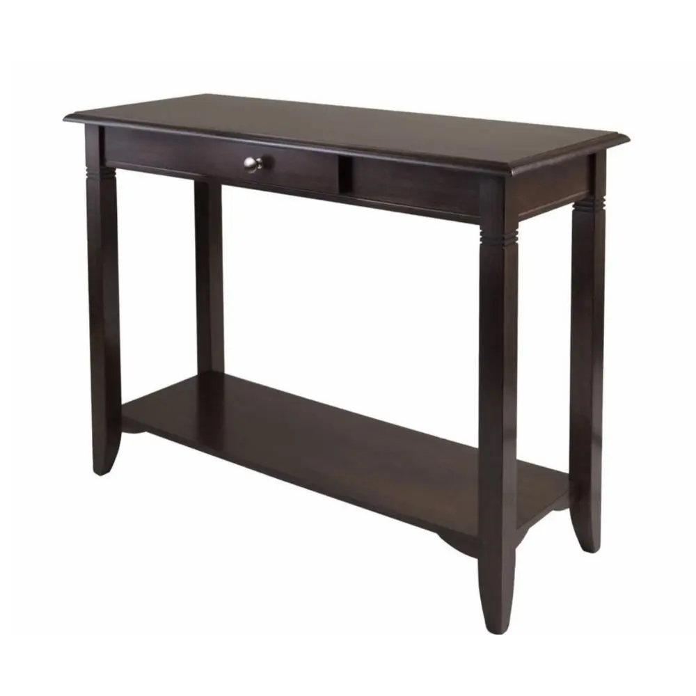 Премиум-класса твердая древесина Нолан консольный стол с выдвижным ящиком используется в прихожей или рядом диваном/кровати конические ножки ребристыми акцентами