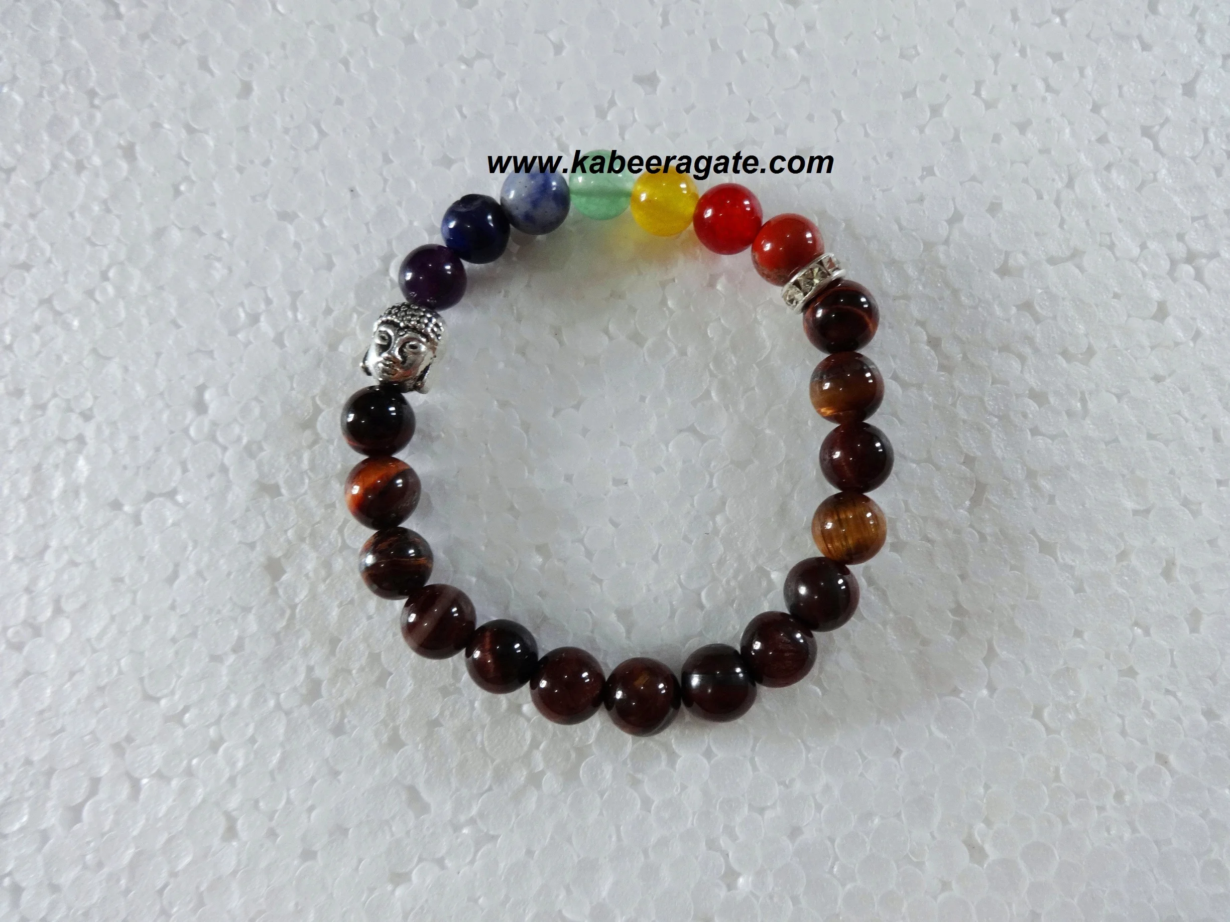 Wholesale Healing Bracelet : Chakra Red Tiger Eye Buddha Bracelet