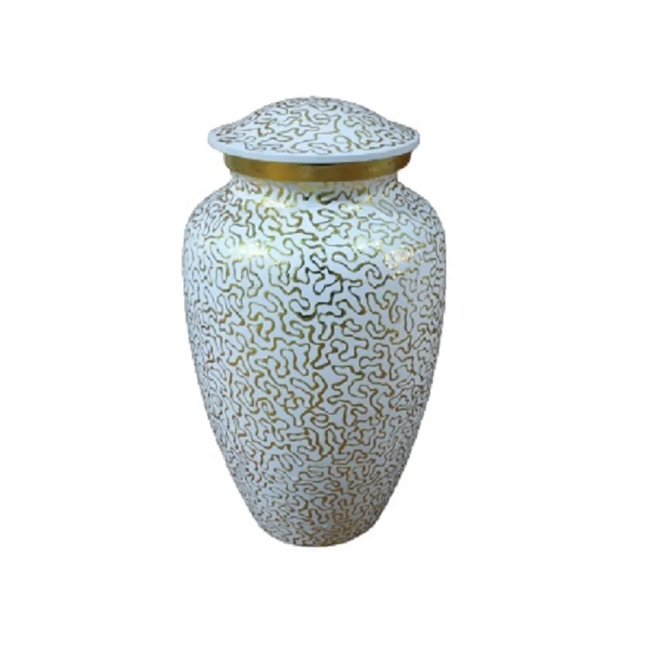 Уникальный цвет, сделанная на заказ алюминиевая белая урна для кремации для ясеня человека