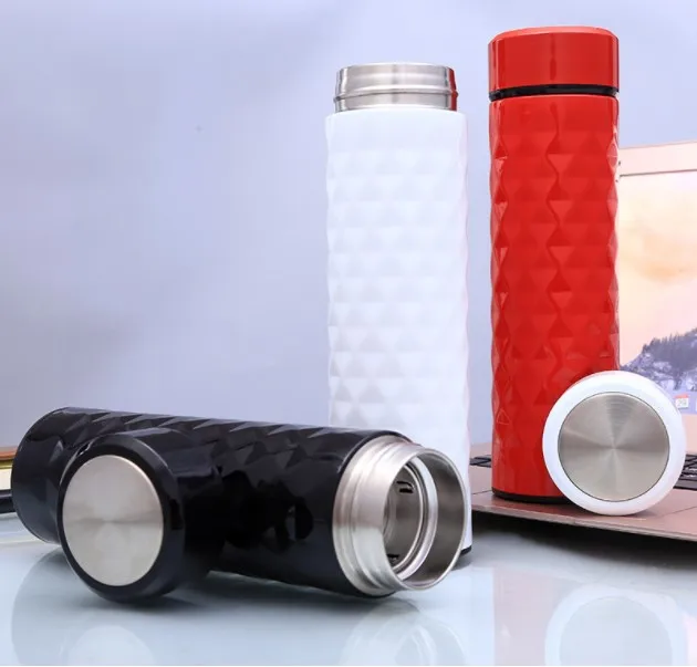 500ML Creative diamond patterned surface unisex car thermos flask