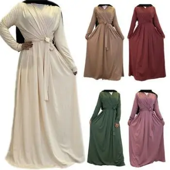 Dubai Hijab Muslim Dress Islam Clothing Abayas for Women Kaftan Caftan Djelaba Femme Prayer Clothes Best Wholesale Price
