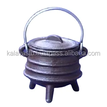 Iron Incense Resin Burner in Black Finish Iron Cauldron and Charcoal Burner Candle Holder with Handle
