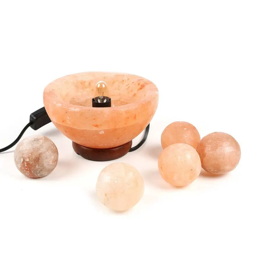 Fire Bowl Salt lamp with Round Balls