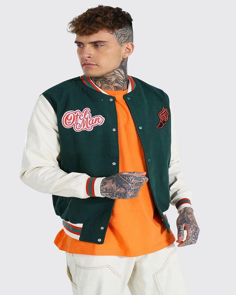 Оптовая продажа от производителя куртка Letterman с вышивкой на заказ куртки для бейсбола колледжа