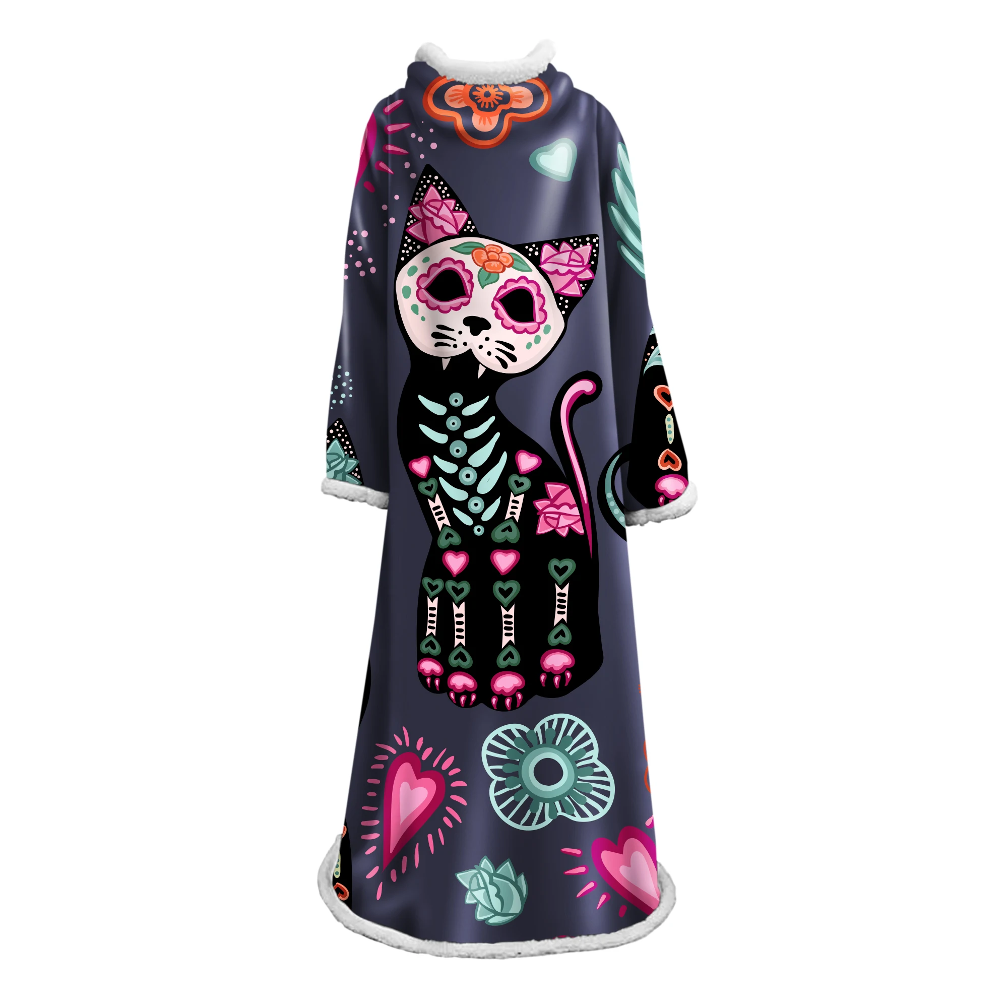 
Sherpa Wearable Blanket with Sleeves Arms 3D Full Print Adults Kid Personality Throw Blankets Wholesale Dropship 