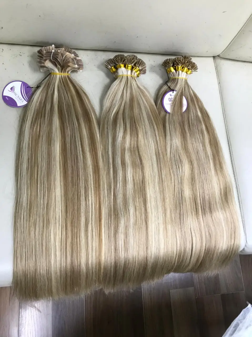 Оптовая продажа бразильские накладные человеческие волосы i Tip смешанные цвета фортепиано необработанные вьетнамские натуральные