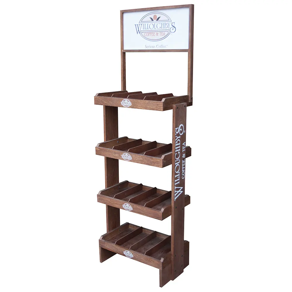 Classic Wooden Bread Display Shelf Customized Desserts Display Rack for Bakeshop