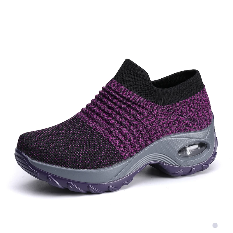 Low price and durable flying woven socks shoes running sneakers low-top height-increasing shoes and socks