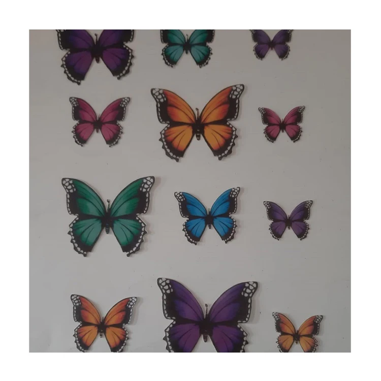 Top Selling High Quality Butterfly Shape Colourful Edible Wafer Paper Cutouts for Cakes, Cupcakes & Cake Pops