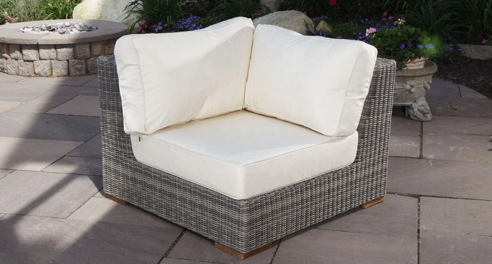 Patio Wicker Outdoor Garden  Rattan Living Room Corner Sofa Set Furniture