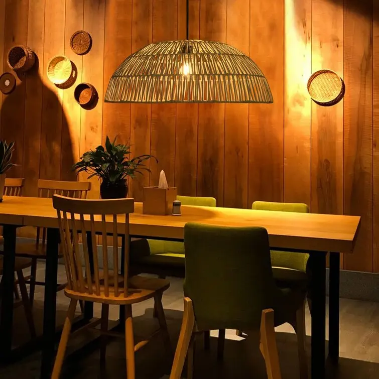 Best Price Antique Bamboo Lantern Chandelier Lighting Rattan Woven Natural Wooden Ceiling Chandelier