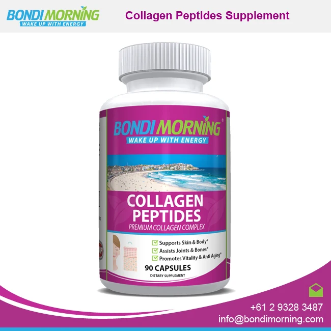 Promotes Vitality and Anti Aging Collagen Peptide Capsules - 100% Natural Dietary Supplement from Bondi Morning