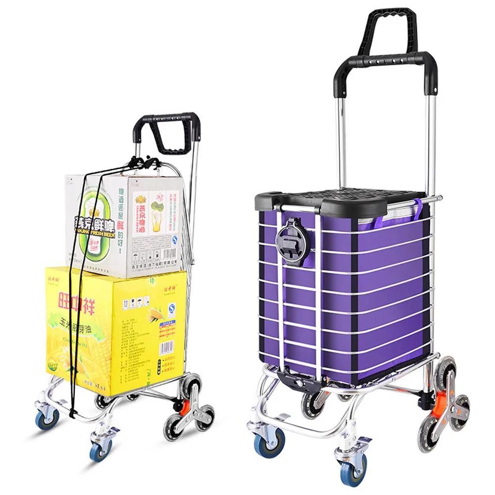 Grocery Laundry Utility Foldable Shopping Cart Grocery cart small cart climb Stair Climbing with Cover