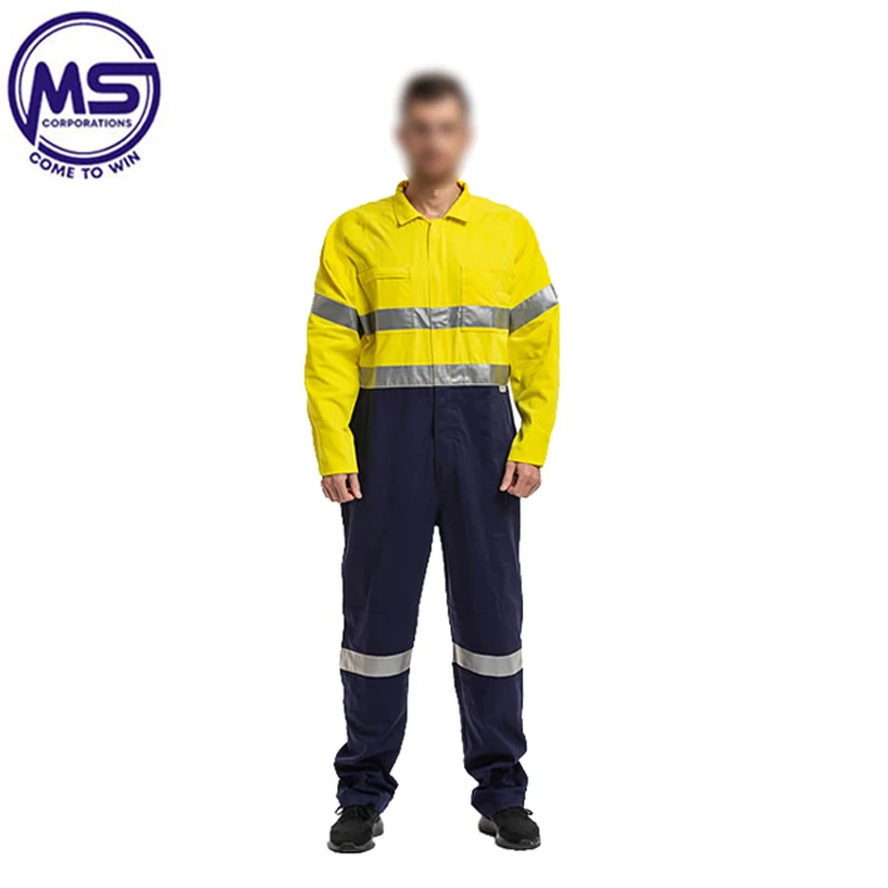 OEM Custom Reflective Mechanic Overalls With High Visibility Work Uniforms Sets Durable Safety Wear