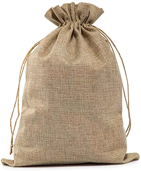 Natural Jute Light Cees Sack with Custom Logo Satin and Silk Fabric for Agriculture Hair Jewelry Storage Use