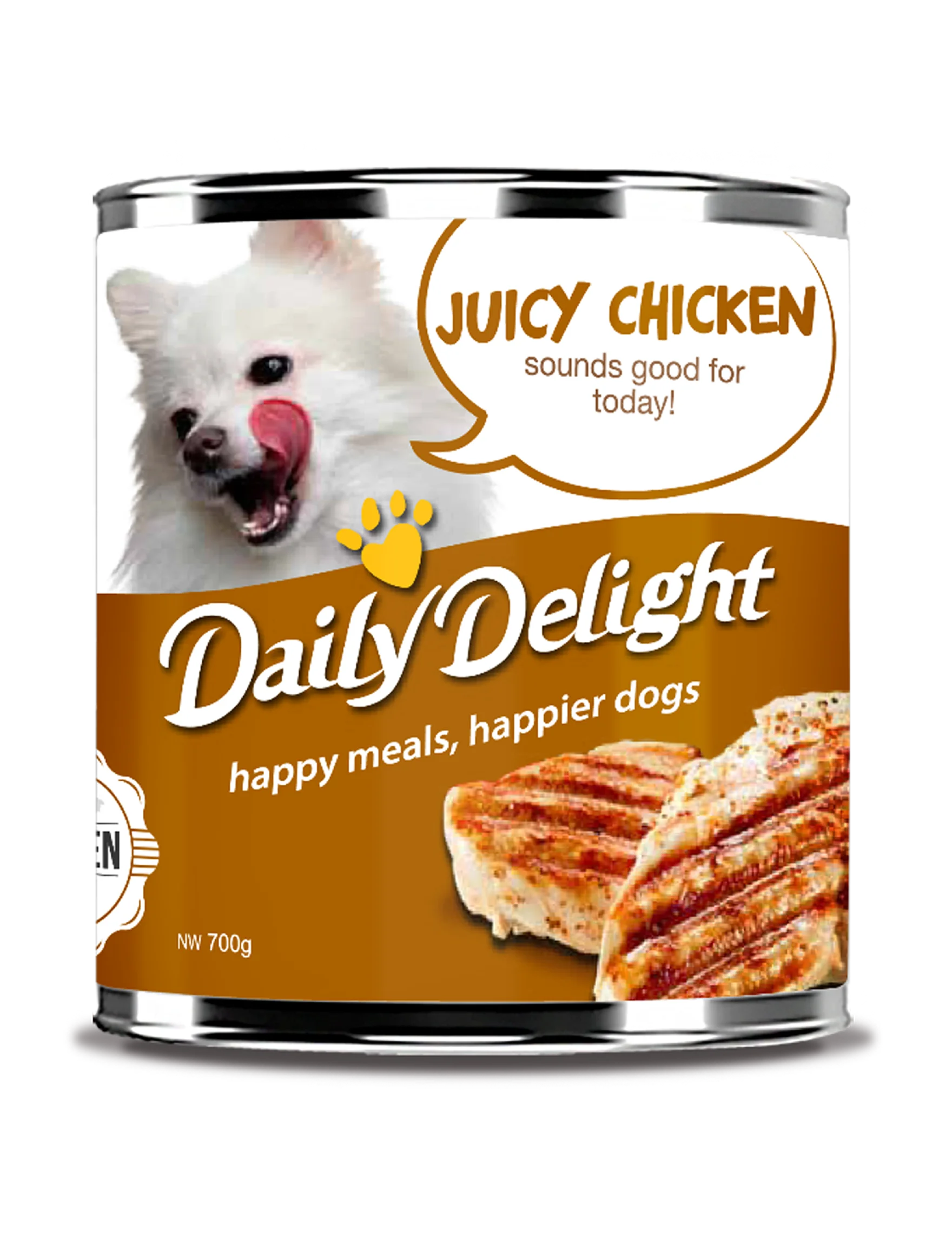 100% Wholesome Diet Daily Delight 180g Pet Can Vital Vegetable Gum Juicy Chicken Flavor Healthy Skin Glossy Coat Dog Wet Food