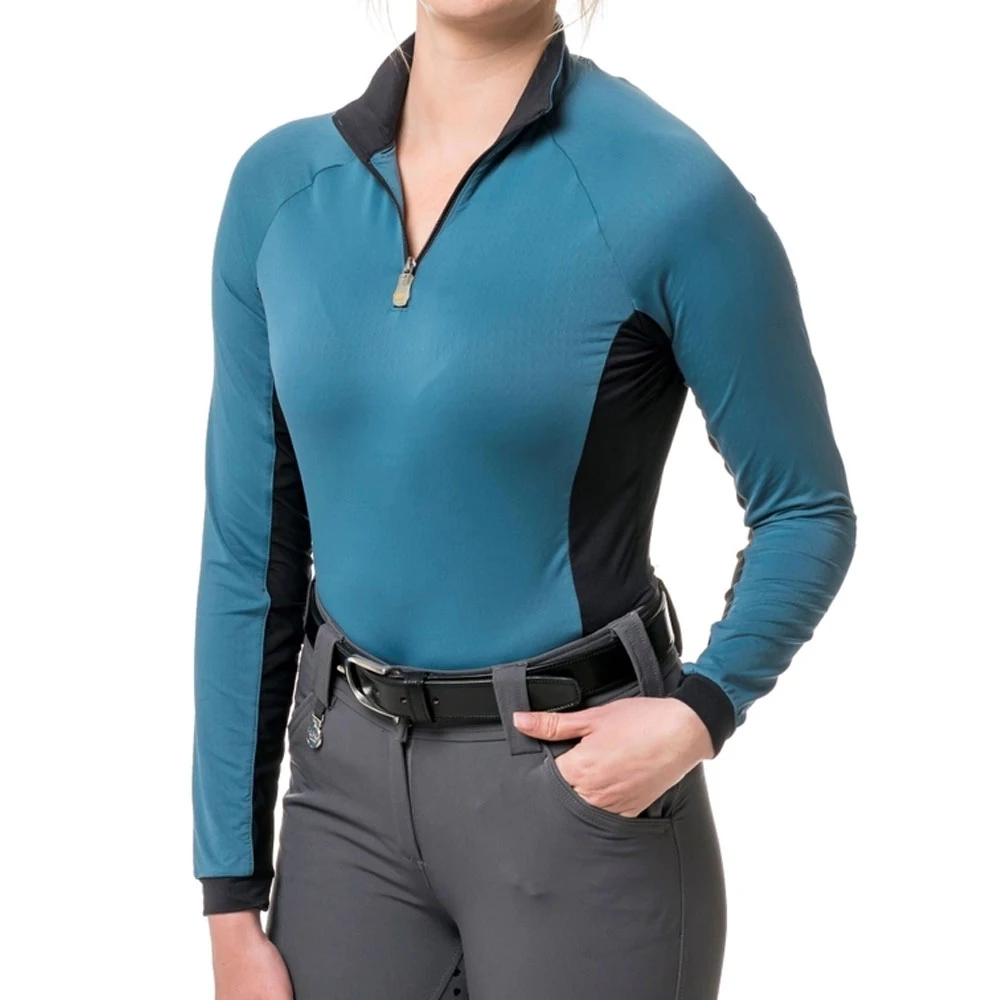Half Zipper Horse Long Sleeves Riding Top Horse Riding Base Layer Racing Show Shirt Quick Dry Equestrian by Canleo International