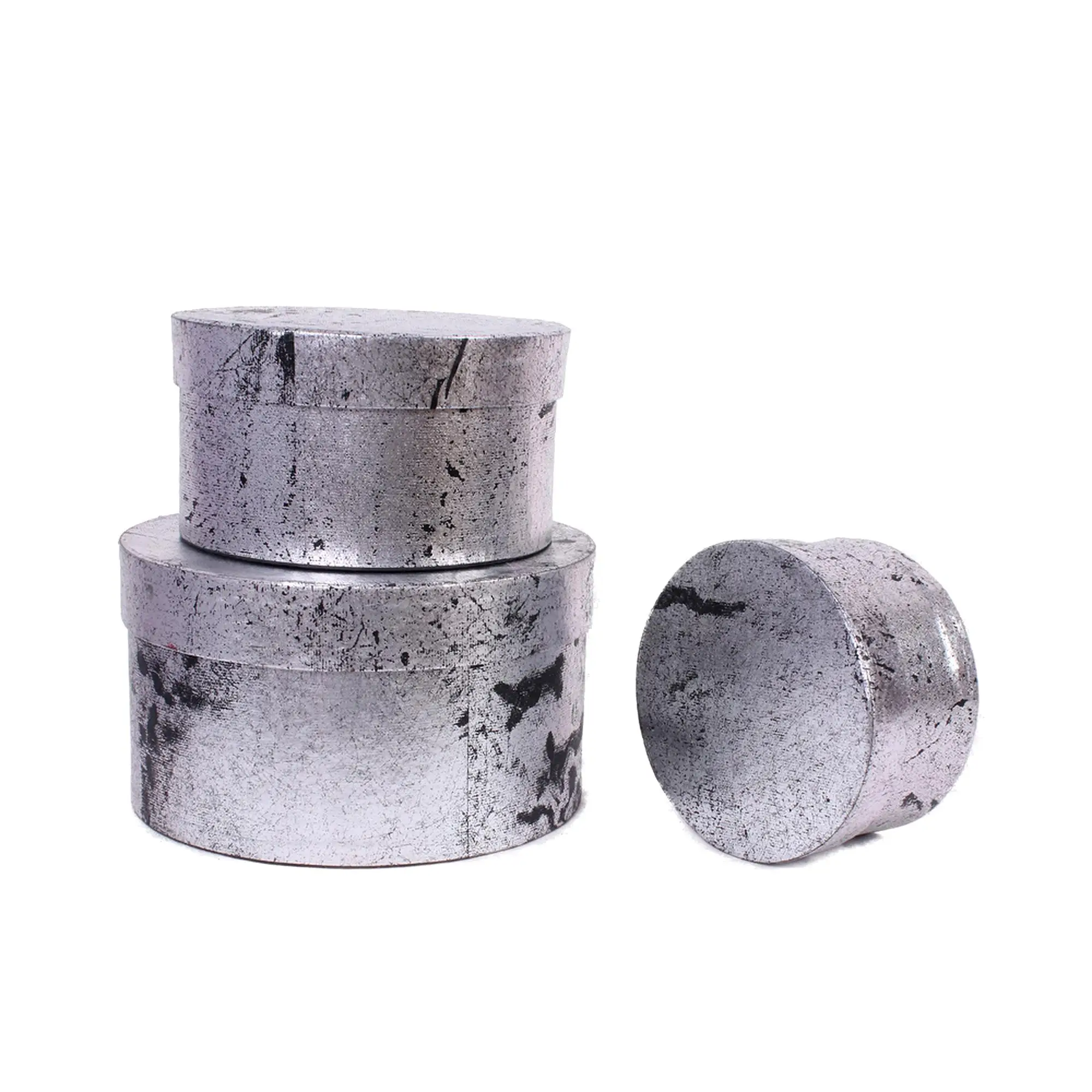 Latest Collection Luxury Silver Paper Box Paper Gift Box Round Shape Custom Size Gift Packaging Paper Box